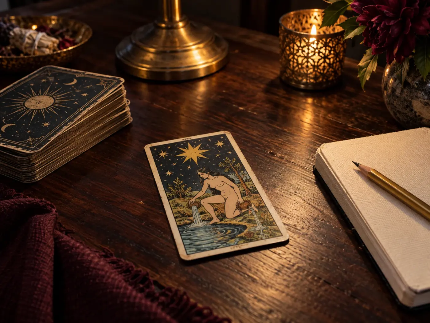 Composición editorial de cartas de tarot para la guía «De venezolana a venezolanos: vivir con el estatus en el aire»